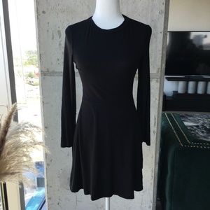 Jolie Fringe Sleeves Black Dress XS